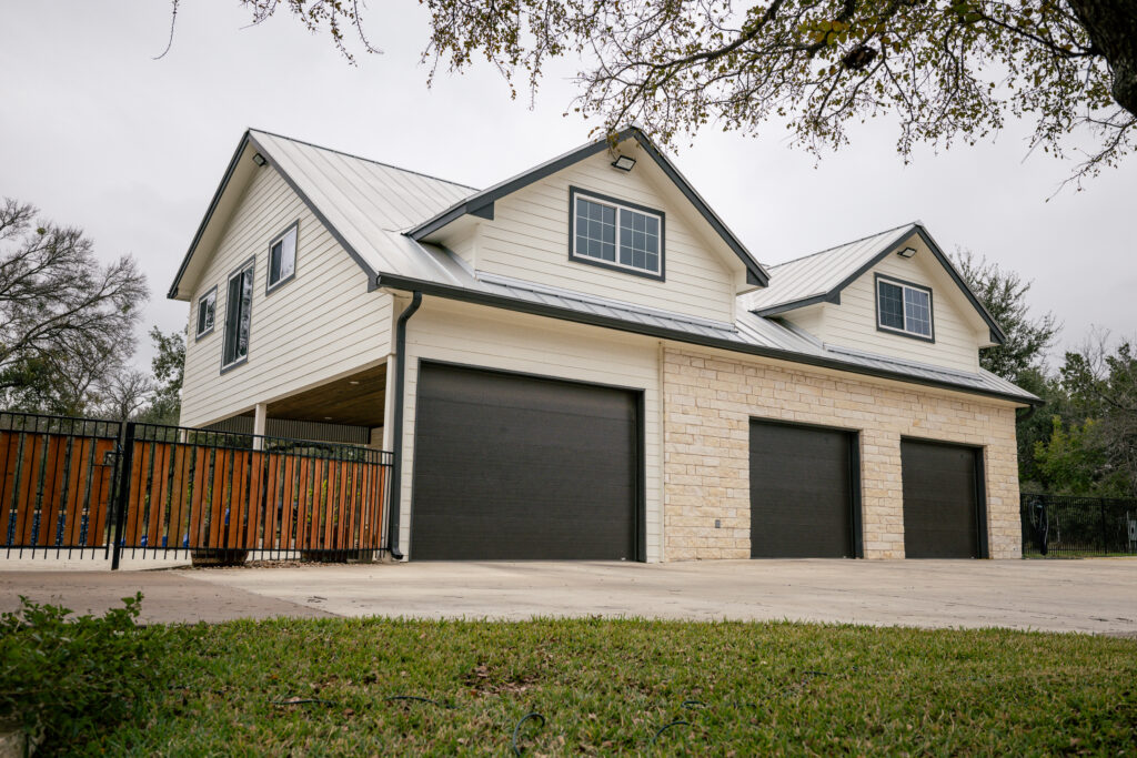 black garage doors