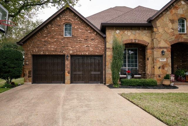 double brown garage door